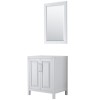 30 Inch Single Bathroom Vanity in White, No Countertop, No Sink, 24 Inch Mirror
