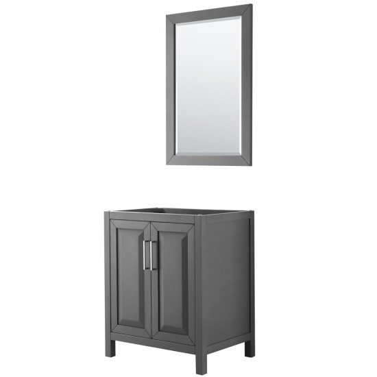 30 Inch Single Bathroom Vanity in Dark Gray, No Countertop, No Sink, 24 Inch Mirror