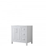 36 Inch Single Bathroom Vanity in White, No Countertop, No Sink, and No Mirror