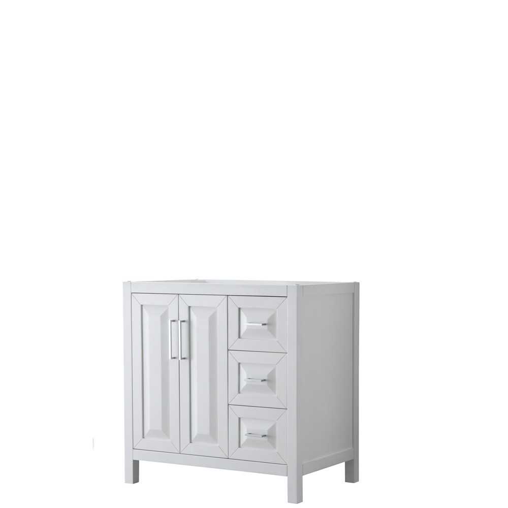 36 Inch Single Bathroom Vanity in White, No Countertop, No Sink, and No Mirror