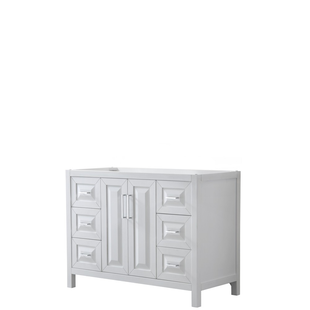 48 Inch Single Bathroom Vanity in White, No Countertop, No Sink, and No Mirror