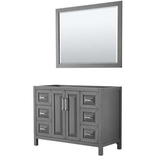 48 Inch Single Bathroom Vanity in Dark Gray, No Countertop, No Sink, 46 Inch Mirror