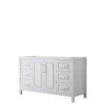 60 Inch Single Bathroom Vanity in White, No Countertop, No Sink, and No Mirror