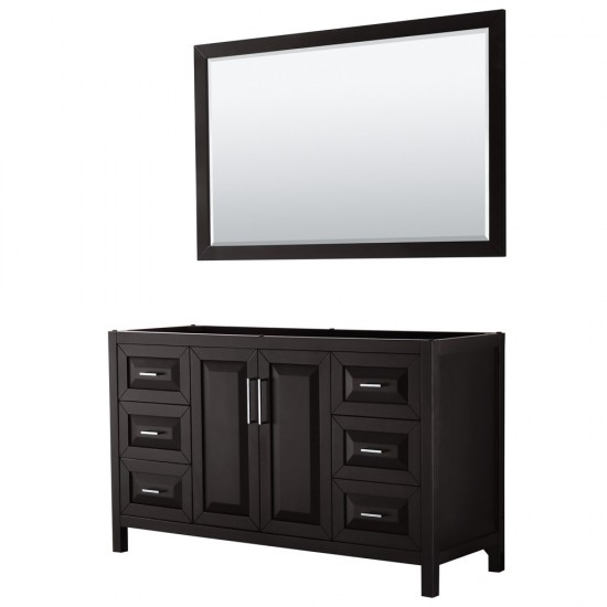 60 Inch Single Bathroom Vanity in Dark Espresso, No Countertop, No Sink, 58 Inch Mirror