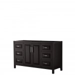 60 Inch Single Bathroom Vanity in Dark Espresso, No Countertop, No Sink, No Mirror