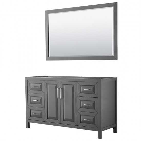 60 Inch Single Bathroom Vanity in Dark Gray, No Countertop, No Sink, 58 Inch Mirror