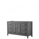 60 Inch Single Bathroom Vanity in Dark Gray, No Countertop, No Sink, No Mirror