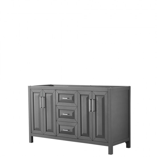 60 Inch Double Bathroom Vanity in Dark Gray, No Countertop, No Sink, No Mirror