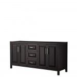 72 Inch Double Bathroom Vanity in Dark Espresso, No Countertop, No Sink, No Mirror