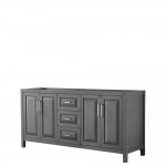 72 Inch Double Bathroom Vanity in Dark Gray, No Countertop, No Sink, No Mirror