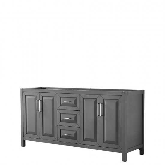 72 Inch Double Bathroom Vanity in Dark Gray, No Countertop, No Sink, No Mirror