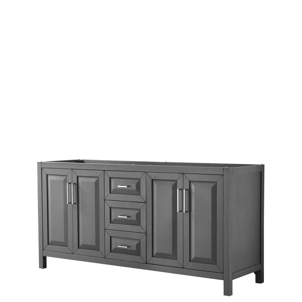 72 Inch Double Bathroom Vanity in Dark Gray, No Countertop, No Sink, No Mirror