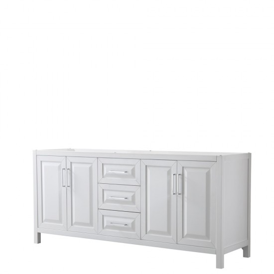 80 Inch Double Bathroom Vanity in White, No Countertop, No Sink, and No Mirror