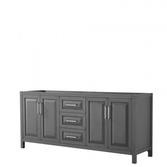 80 Inch Double Bathroom Vanity in Dark Gray, No Countertop, No Sink, No Mirror