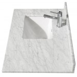 36 Inch Single Bathroom Vanity in Dark Espresso, White Carrara Marble Countertop, Sink, Medicine Cabinet