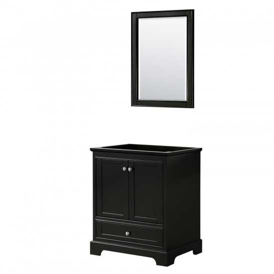 30 Inch Single Bathroom Vanity in Dark Espresso, No Countertop, No Sink, 24 Inch Mirror