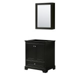 30 Inch Single Bathroom Vanity in Dark Espresso, No Countertop, No Sink, Medicine Cabinet