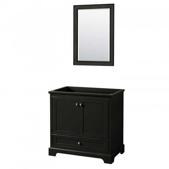 36 Inch Single Bathroom Vanity in Dark Espresso, No Countertop, No Sink, 24 Inch Mirror