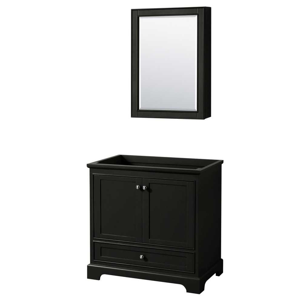 36 Inch Single Bathroom Vanity in Dark Espresso, No Countertop, No Sink, Medicine Cabinet 36 Inch Single Bathroom Vanity in Dark Espresso, No Countertop, No Sink, Medicine Cabinet