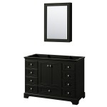 48 Inch Single Bathroom Vanity in Dark Espresso, No Countertop, No Sink, Medicine Cabinet