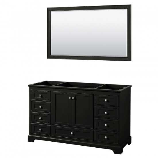 60 Inch Single Bathroom Vanity in Dark Espresso, No Countertop, No Sink, 58 Inch Mirror