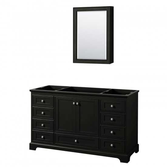 60 Inch Single Bathroom Vanity in Dark Espresso, No Countertop, No Sink, Medicine Cabinet