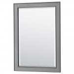 80 Inch Double Bathroom Vanity in Dark Gray, White Carrara Marble Countertop, Oval Sinks, 24 Inch Mirrors