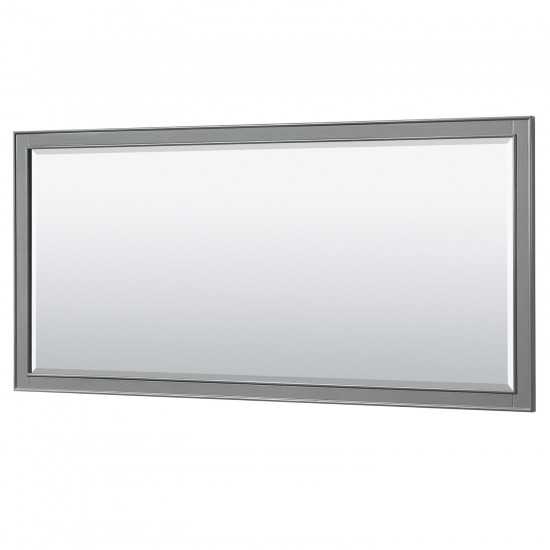 80 Inch Double Bathroom Vanity in Dark Gray, White Carrara Marble Countertop, Oval Sinks, 70 Inch Mirror