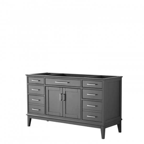 60 Inch Single Bathroom Vanity in Dark Gray, No Countertop, No Sink, No Mirror