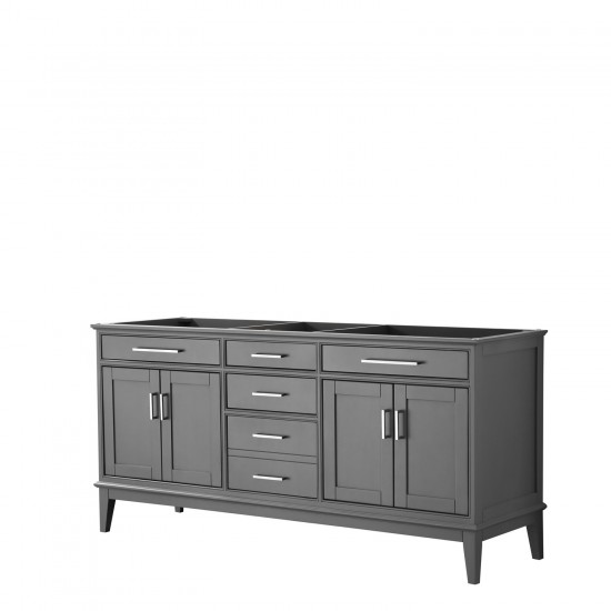 72 Inch Double Bathroom Vanity in Dark Gray, No Countertop, No Sink, No Mirror