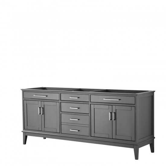 80 Inch Double Bathroom Vanity in Dark Gray, No Countertop, No Sink, No Mirror