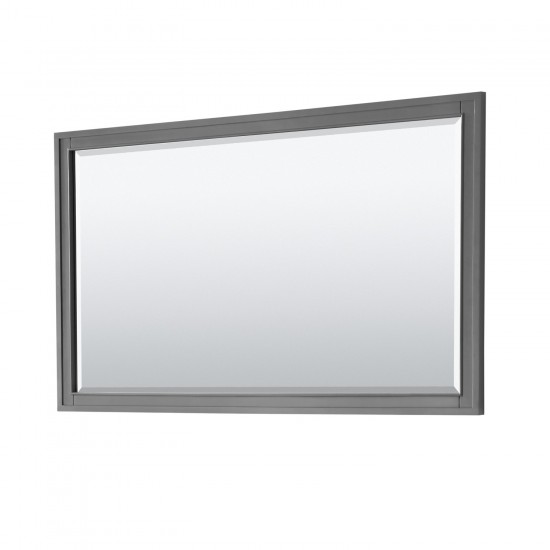 60 Inch Double Bathroom Vanity in Dark Gray, White Carrara Marble Countertop, Sinks, 56 Inch Mirror