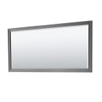 72 Inch Double Bathroom Vanity in Dark Gray, White Carrara Marble Countertop, Oval Sinks, 70 Inch Mirror