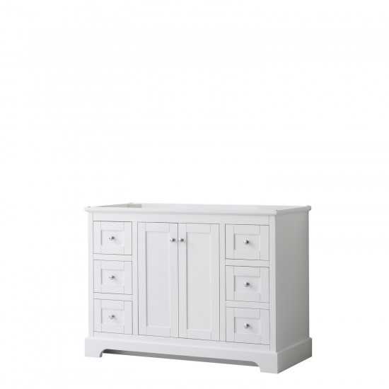 48 Inch Single Bathroom Vanity in White, No Countertop, No Sink, and No Mirror