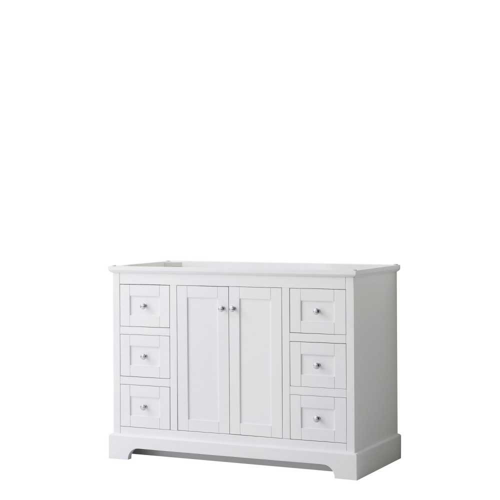 48 Inch Single Bathroom Vanity in White, No Countertop, No Sink, and No Mirror