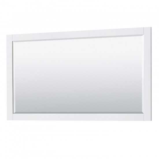 60 Inch Double Bathroom Vanity in White, No Countertop, No Sinks, 58 Inch Mirror