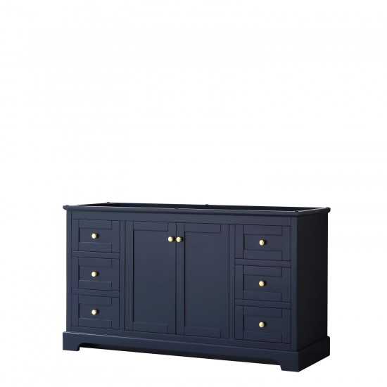 60 Inch Single Bathroom Vanity in Dark Blue, No Countertop, No Sink, No Mirror