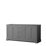 72 Inch Double Bathroom Vanity in Dark Gray, No Countertop, No Sinks, No Mirror