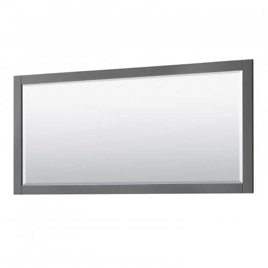 80 Inch Double Bathroom Vanity in Dark Gray, No Countertop, No Sinks, 70 Inch Mirror