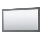 60 Inch Single Bathroom Vanity in Dark Gray, White Carrara Marble Countertop, Sink, 58 Inch Mirror