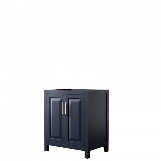 30 Inch Single Bathroom Vanity in Dark Blue, No Countertop, No Sink, No Mirror