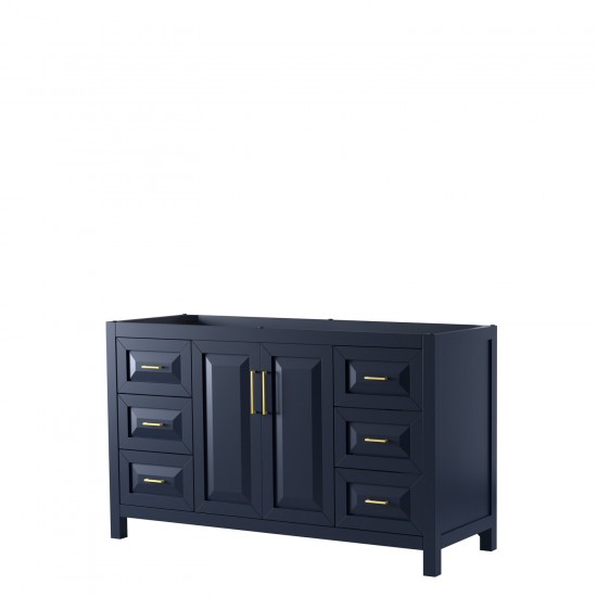 60 Inch Single Bathroom Vanity in Dark Blue, No Countertop, No Sink, No Mirror