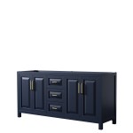 72 Inch Double Bathroom Vanity in Dark Blue, No Countertop, No Sink, No Mirror