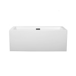 60 Inch Freestanding Bathtub in White, Matte Black Drain and Overflow Trim