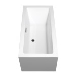 60 Inch Freestanding Bathtub in White, Matte Black Drain and Overflow Trim