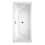 67 Inch Freestanding Bathtub in White, Matte Black Drain and Overflow Trim