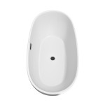 67 Inch Freestanding Bathtub in White, Matte Black Drain and Overflow Trim