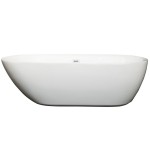 71 Inch Freestanding Bathtub in White, Shiny White Drain and Overflow Trim