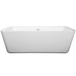 69 Inch Freestanding Bathtub in White, Shiny White Drain and Overflow Trim