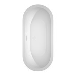 68 Inch Freestanding Bathtub in White, Shiny White Drain and Overflow Trim